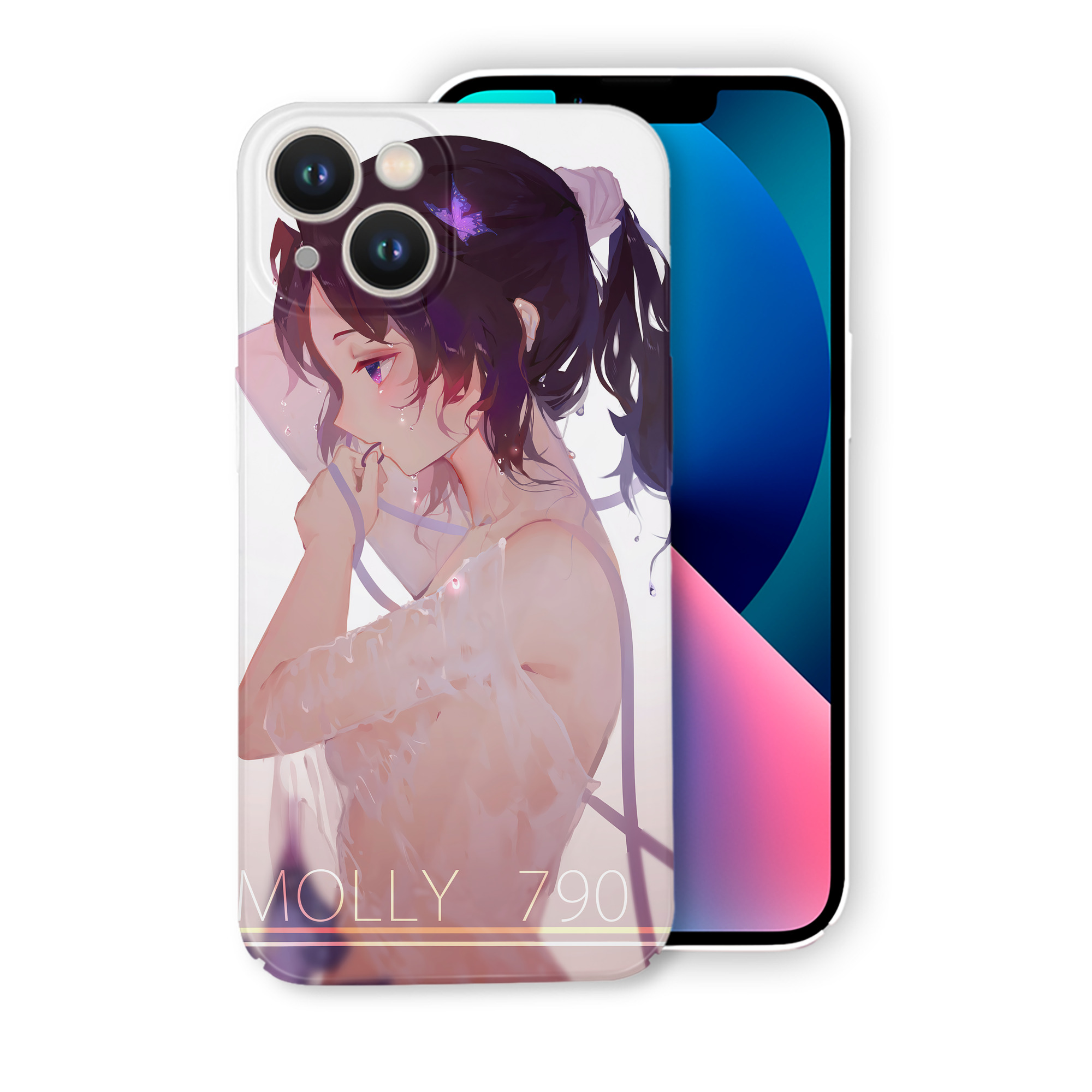 （画像用） 鬼滅の刃（きめつのやいば）蟲柱-胡蝶 しのぶ／こちょう しのぶ Kochou Shinobu 【iPhone 14シリーズ対応】ハードケース